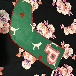 NWT vintage Green and Red Dog Patterned Stocking